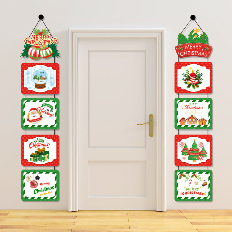 聖誕節裝飾門口掛牌裝飾拉旗拍照道具聖誕節裝飾品 (50件起批)