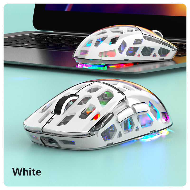 K-Snake BM560 藍牙無線三模鼠標，適用於臺式電腦、筆記本，透明外觀，適合辦公商務場景