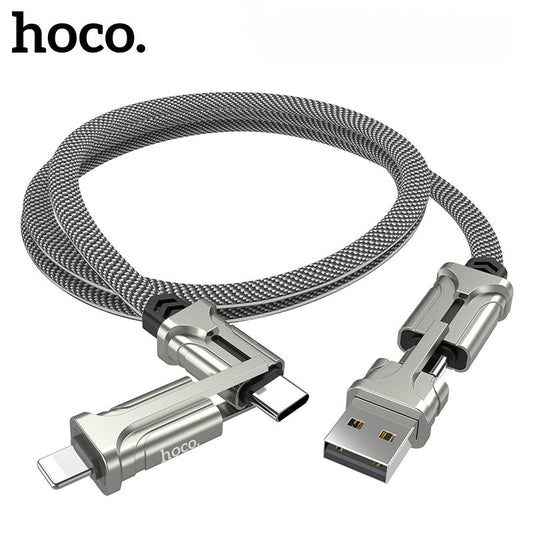 HOCO S22 is suitable for Apple 4-in-1 data cable USB multi-function braided fast charging cable storage-