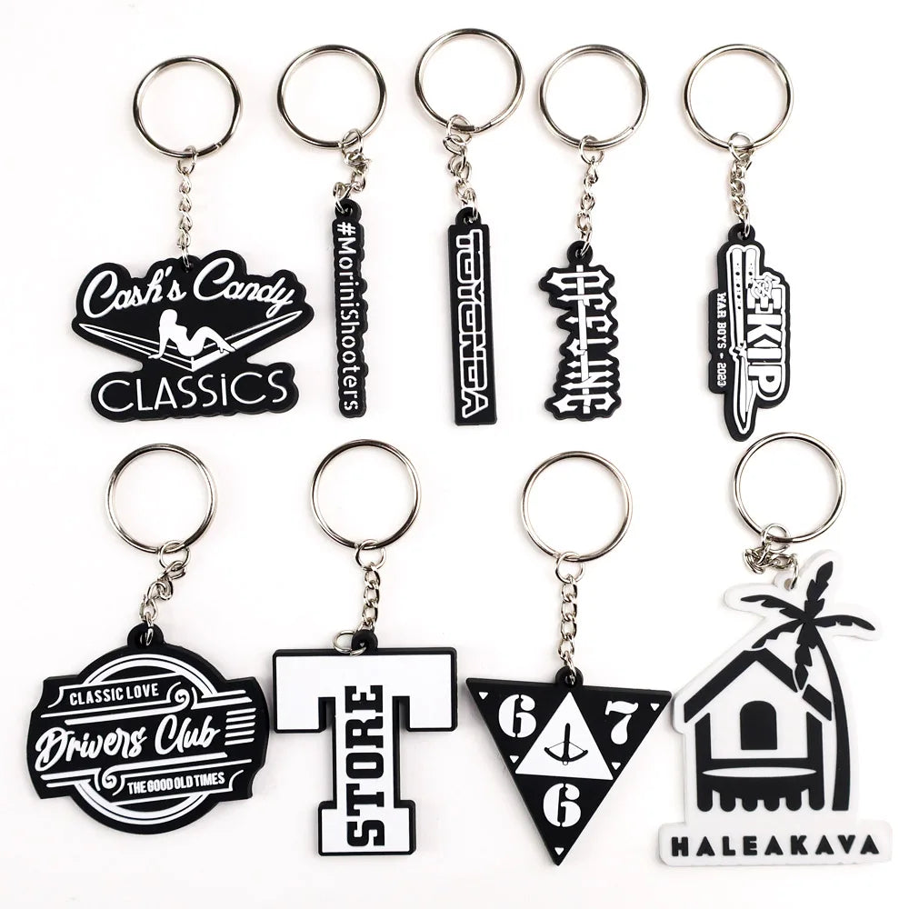 Soft PVC High Quality Key Rings Customized Logo Make Your Own Rubber Key Rings