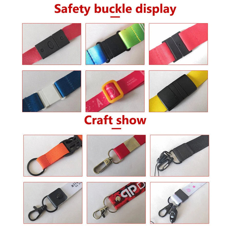 Lanyard logo customized PVC heat transfer neck rope satin nylon polyester lanyard personalized mobile phone teacher customized lanyard