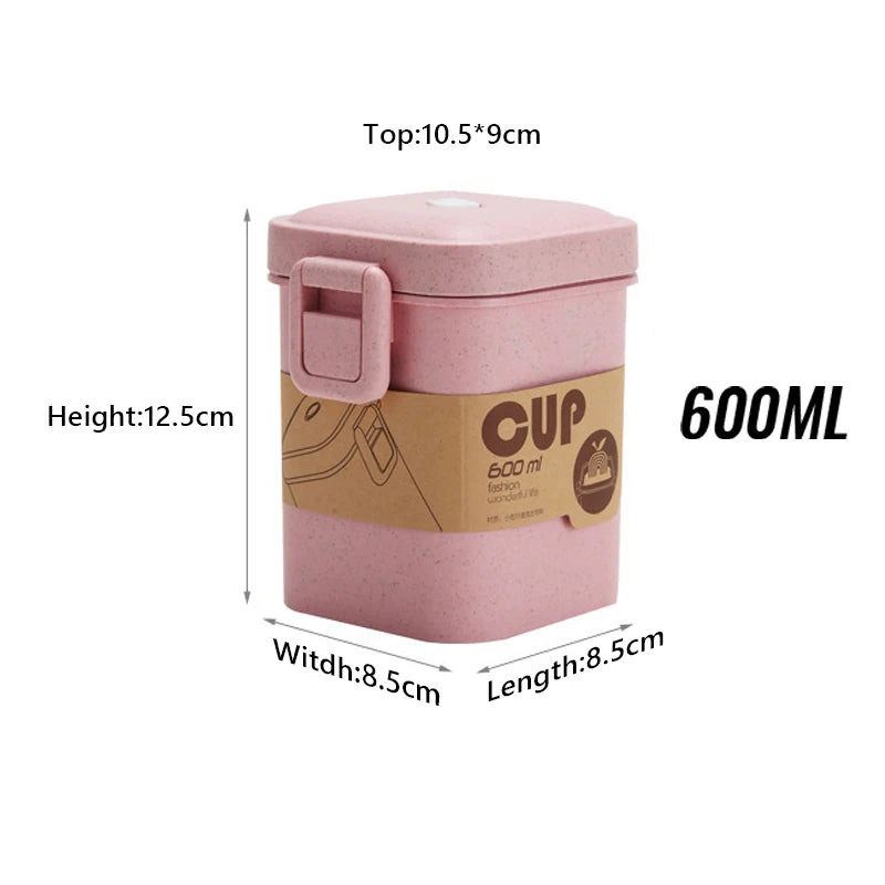 小麥秸稈食品級 3 層便當盒套組 | 900ml&600ml 附餐具