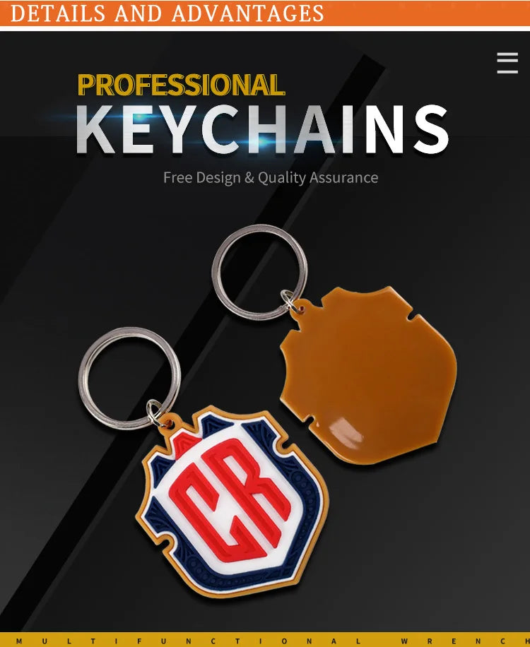 軟PVC高品質鑰匙圈 客製化標誌 製作您自己的橡膠鑰匙圈