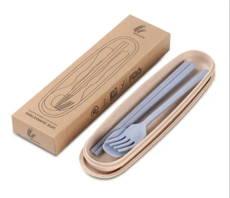 戶外野餐必備！可生物降解稻草小麥餐具套裝 支持訂製塑料款