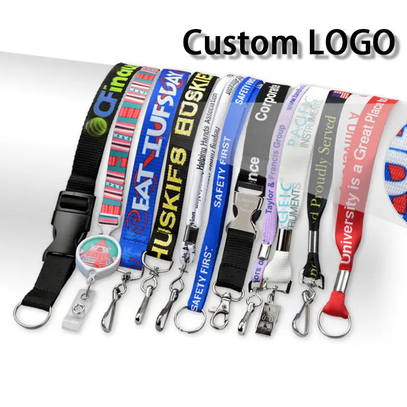 Lanyard logo customized PVC heat transfer neck rope satin nylon polyester lanyard personalized mobile phone teacher customized lanyard