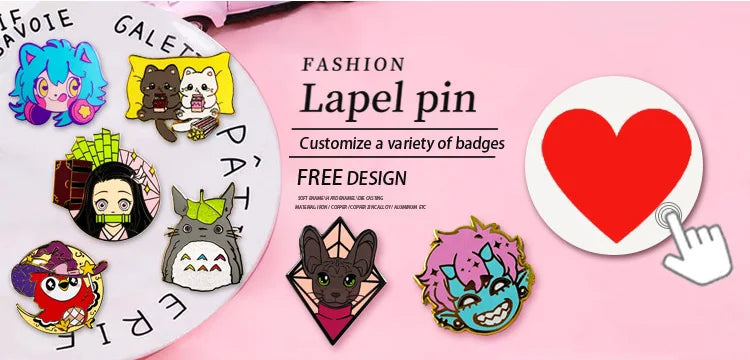 Design customized logo metal badge lapel hard enamel pin customization