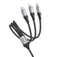 HOCO X102-USB one-to-three iP/Micro/Type-C three-in-one mobile phone fast charging cable