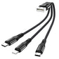 HOCO X47 one-to-one three-in-one charging data cable nylon braided cable aluminum alloy 0.25m ultra-short cable