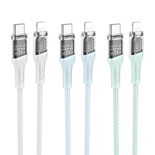 HOCO U111 transparent 60W charging data cable 3A cable is suitable for Type-C Apple PD20W fast charging