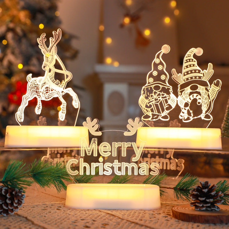 Christmas Decorative Lamp Small Table Lamp Night Light Christmas Ornament Luminous Christmas Gift Wholesale