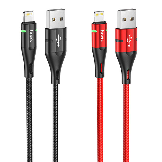 HOCO U93 suitable for Apple data cable wholesale nylon braided Android fast charging charging cable with indicator light