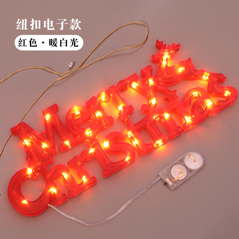 Christmas decoration items Christmas wreath accessories Merry christmas three-dimensional letter lights