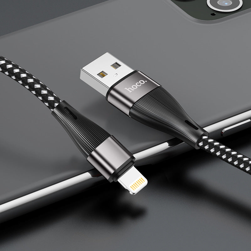 HOCO X57 charging data cable is suitable for Apple Android type-c mobile phone aluminum alloy nylon braided cable