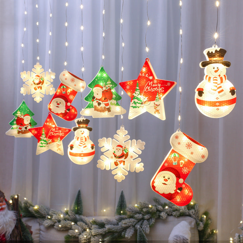聖誕裝飾燈窗簾燈LED彩燈聖誕節櫥窗裝飾滿天星冰條燈串防水