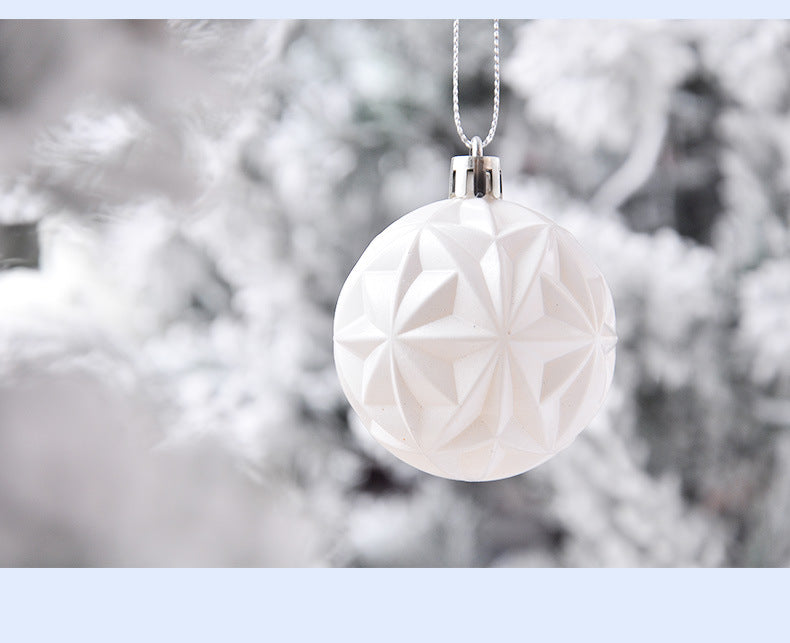 聖誕異形彩繪6CM電鍍聖誕球樹頂星聖誕掛飾裝飾品聖誕球套裝