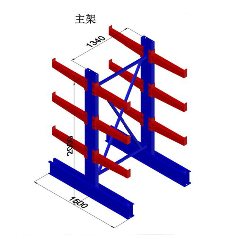 Medium and heavy cantilever shelves warehouse aluminum pipe storage rack stable single double-sided cantilever shelves