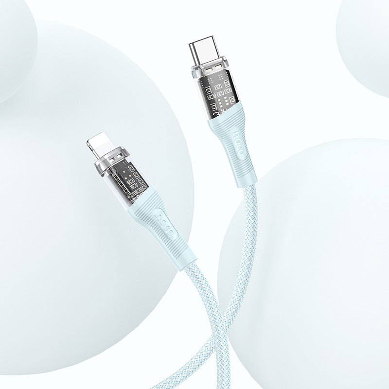 HOCO U111 transparent 60W charging data cable 3A cable is suitable for Type-C Apple PD20W fast charging