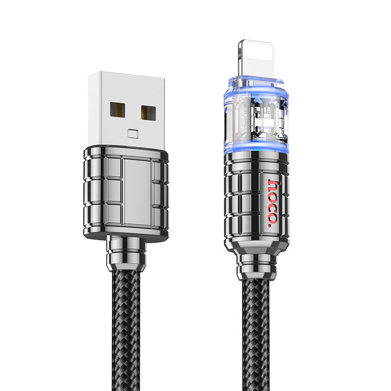 HOCO U122-PD60W transparent charging data cable is suitable for Type-C Apple PD27W fast charging