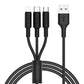 HOCO X25 one-to-three charging data cable manufacturer three-in-one suitable for Apple Android Type-C fast charging