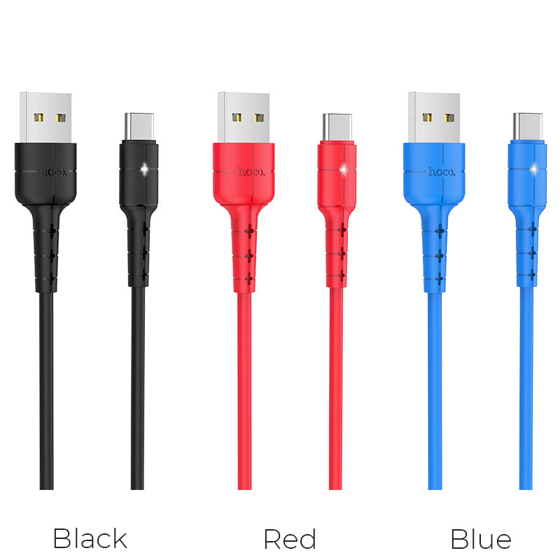 HOCO X30 liquid charging data cable with light is extended for Apple and Android typec