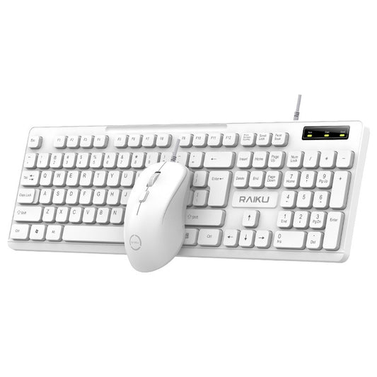 RAIKU LK200白色商務辦公鍵鼠套裝，適配電腦一體機