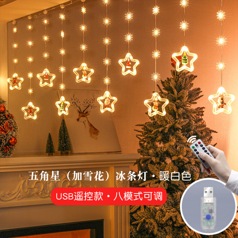 Christmas ring 10 series decorative lights room layout LED ice bar light string spot wholesale