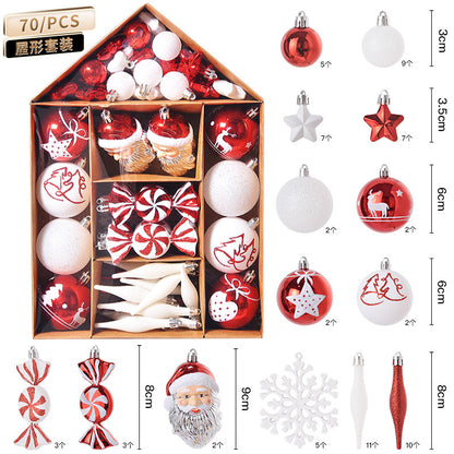 Christmas 3cm mixed house painted electroplating gift bag Christmas hanging ornaments Christmas ball set