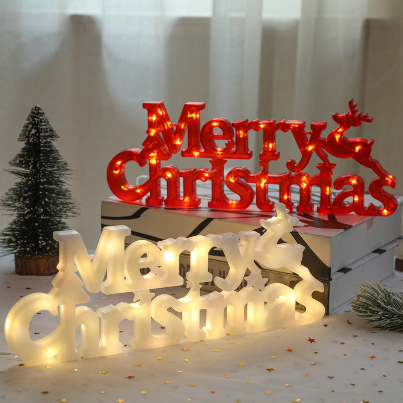 Christmas decoration items Christmas wreath accessories Merry christmas three-dimensional letter lights