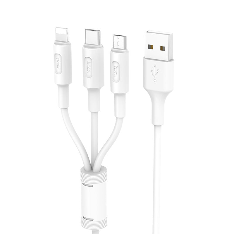 HOCO X25 one-to-three charging data cable manufacturer three-in-one suitable for Apple Android Type-C fast charging