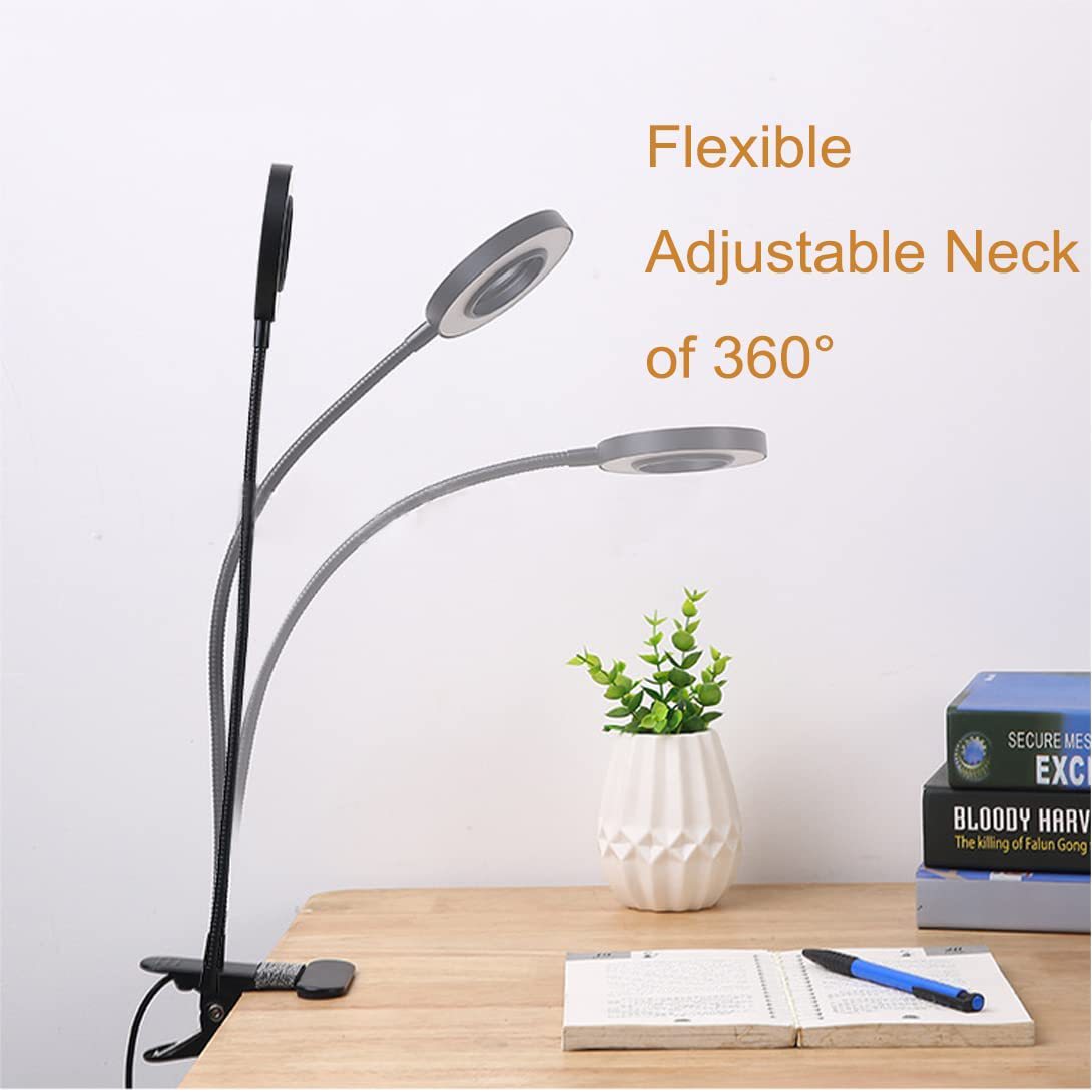 USB clip lamp student eye protection reading table lamp three-tone light clip lamp hose bedside night light