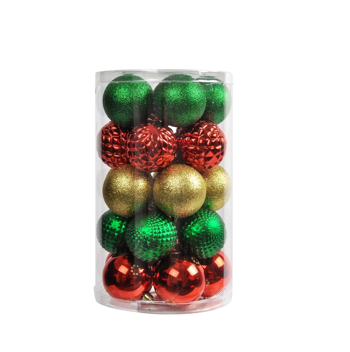 Christmas ball plastic crafts 6CM/25PCS barrel hanging decoration bright matte green onion pink painting