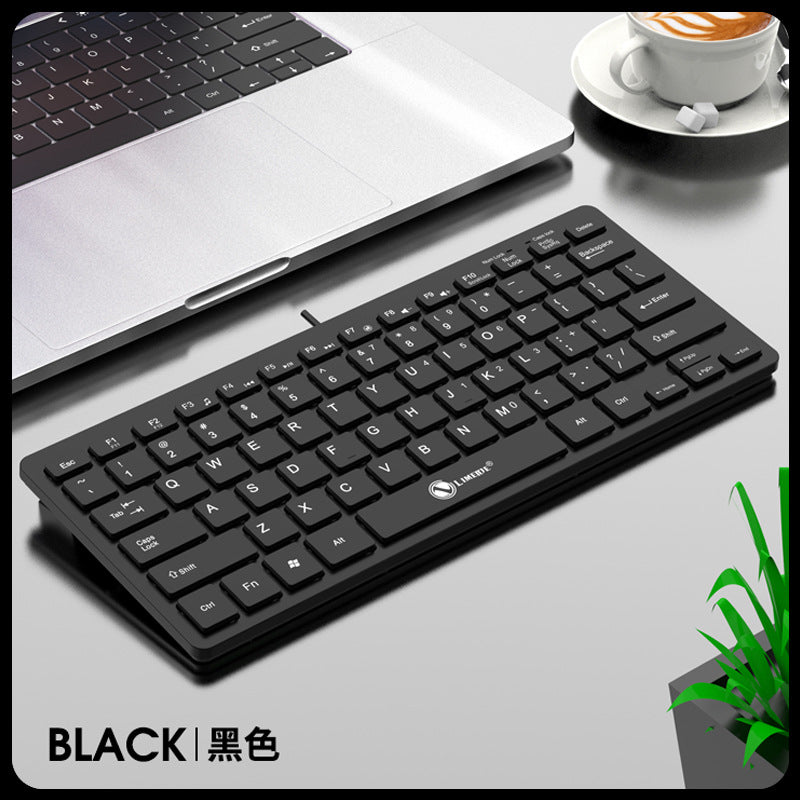 LIMEIDE K12巧克力迷你有線鍵盤，商務辦公便攜，適配筆記本、桌上型電腦，USB接口