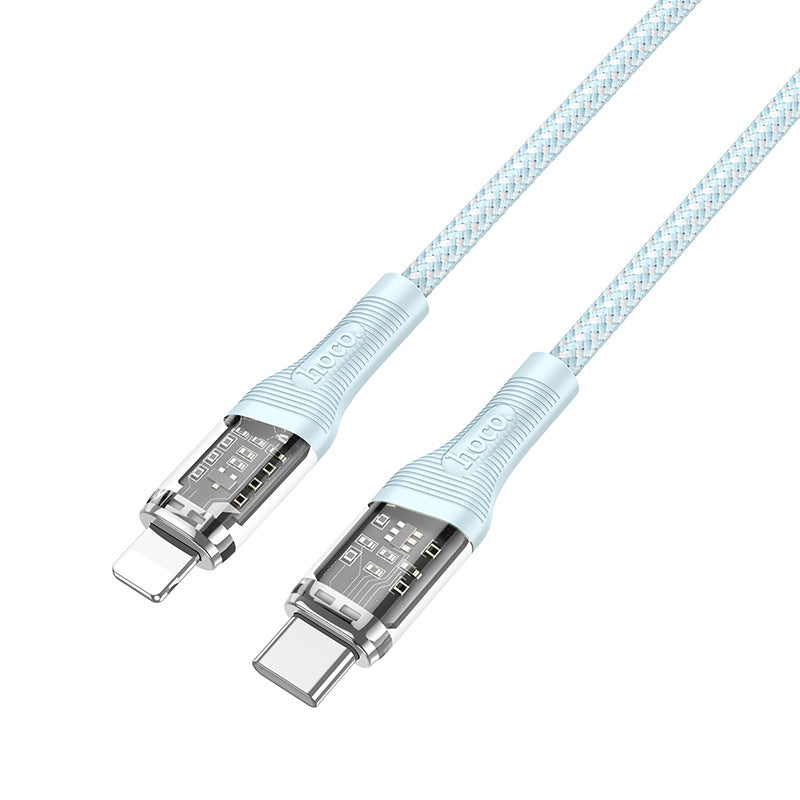 HOCO U111 transparent 60W charging data cable 3A cable is suitable for Type-C Apple PD20W fast charging