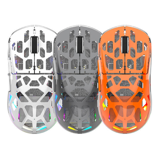 K-Snake BM560 藍牙無線三模鼠標，適用於臺式電腦、筆記本，透明外觀，適合辦公商務場景