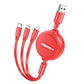 HOCO hoco X75-one-to-three charging data cable wholesale three-in-one two-pull car storage charging cable