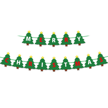 Christmas Flag Pulling Gingerbread Man Flag Hanging Cloth Party Interior Decoration Flag Hanging Venue Layout (minimum order of 12 pieces)