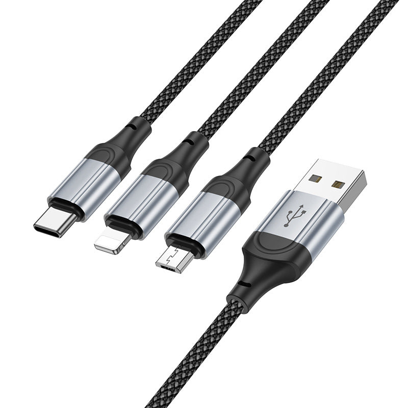 HOCO X102-USB one-to-three iP/Micro/Type-C three-in-one mobile phone fast charging cable