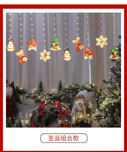 Christmas decorative lights, curtain lights, LED lights, Christmas window decorations, gypsophila, ice strip lights, waterproof