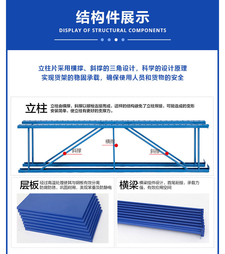 Warehouse shelf beam type medium heavy duty shelf warehouse storage rack metal shelf display shelf