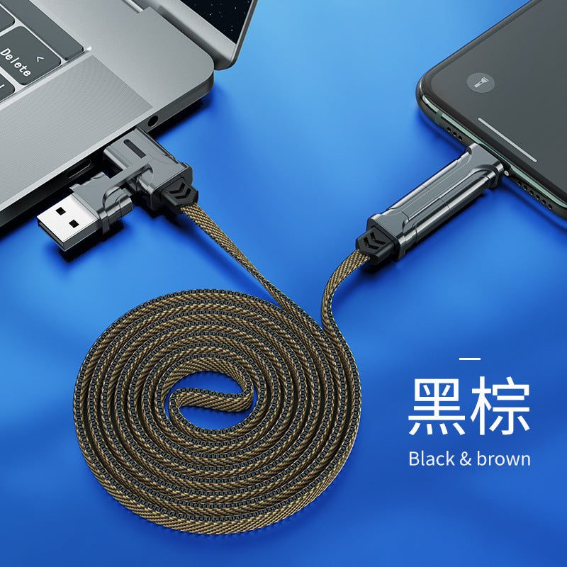 HOCO S22 is suitable for Apple 4-in-1 data cable USB multi-function braided fast charging cable storage-