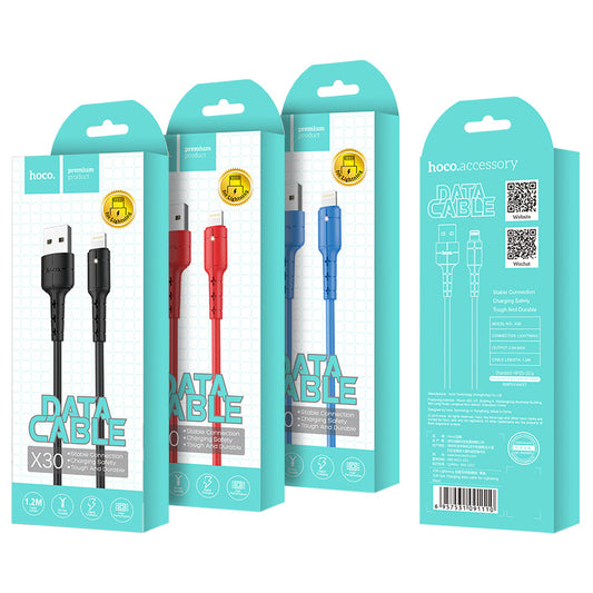 HOCO X30 liquid charging data cable with light is extended for Apple and Android typec