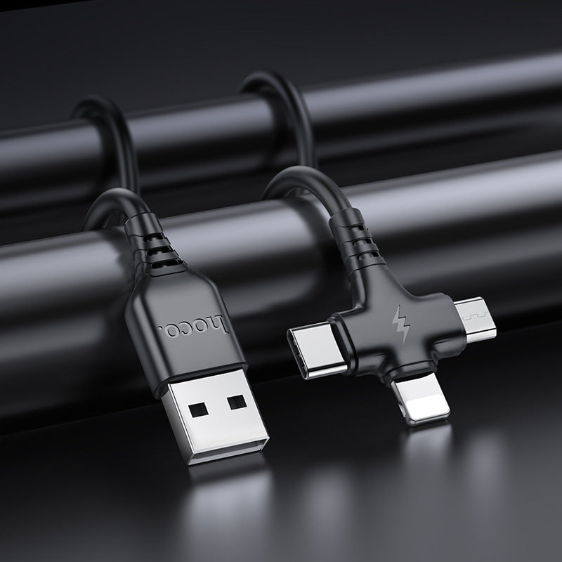 HOCO X77 one to three USB/Type-C to iP/Micro/Type-C three-in-one fast charging cable