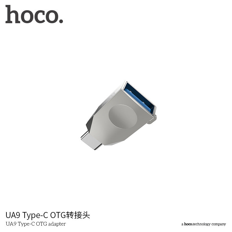 HOCO hoco UA9 zinc alloy type-c to USB mobile phone OTG adapter with hanging chain and packaging new style