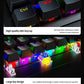 AK104 有線機械式鍵盤，可選配青軸、紅軸，具備 RGB 背光，適用於電競遊戲與辦公場景