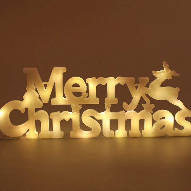 Christmas decoration items Christmas wreath accessories Merry christmas three-dimensional letter lights