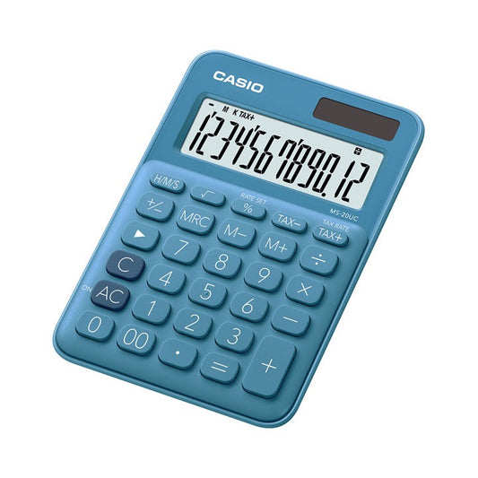 Casio MS-20UC blue 12-bit color series office calculator