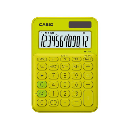 Casio calculator MS-20UC green yellow 12-bit color series office calculator