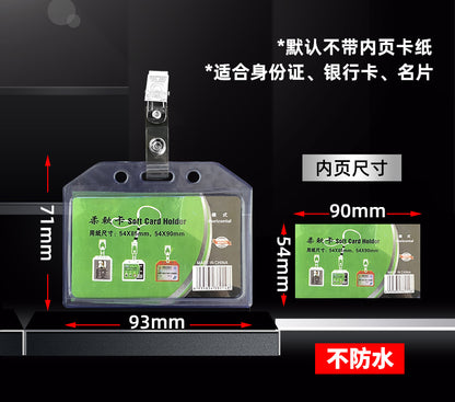 Document transparent card holder work badge work badge with clip