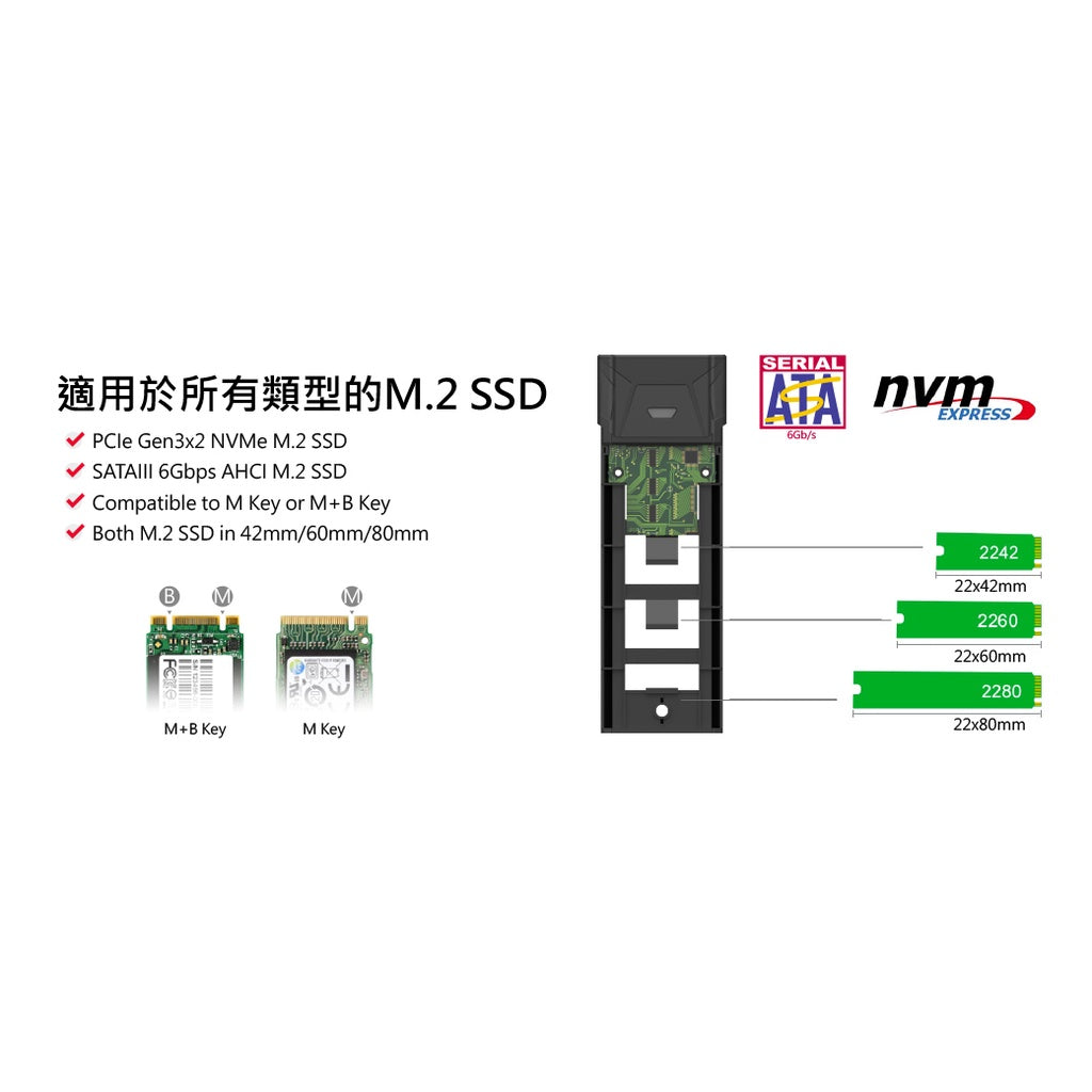 UNITEK USB3.1 Gen2 Type-C to M.2SSD鋁合金外接硬碟盒(Y-S1204B)