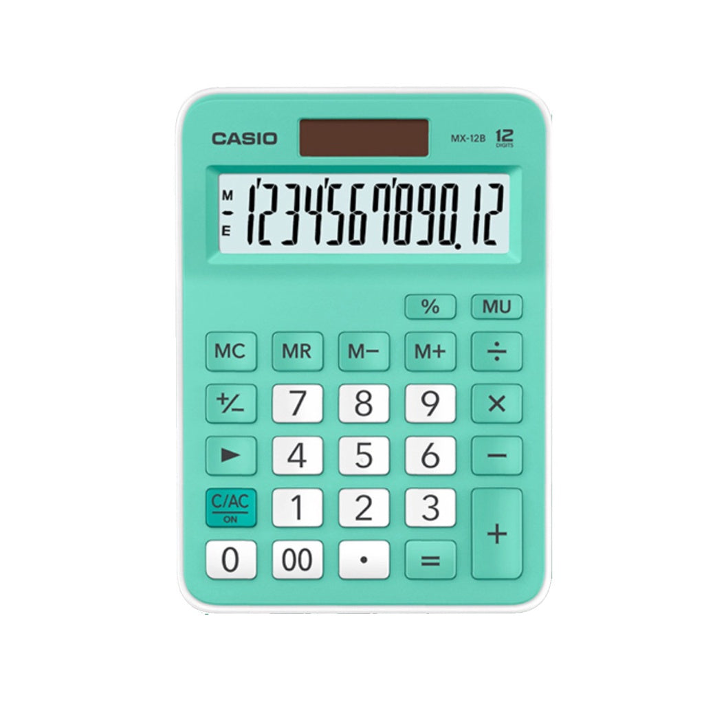 Casio MX-12B GREEN 12-digit standard trade calculator